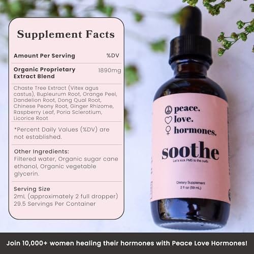 peace. love. hormones. Supplement 30 Day Supply Soothe: Women's Hormones Balance & Menstrual Support Supplement