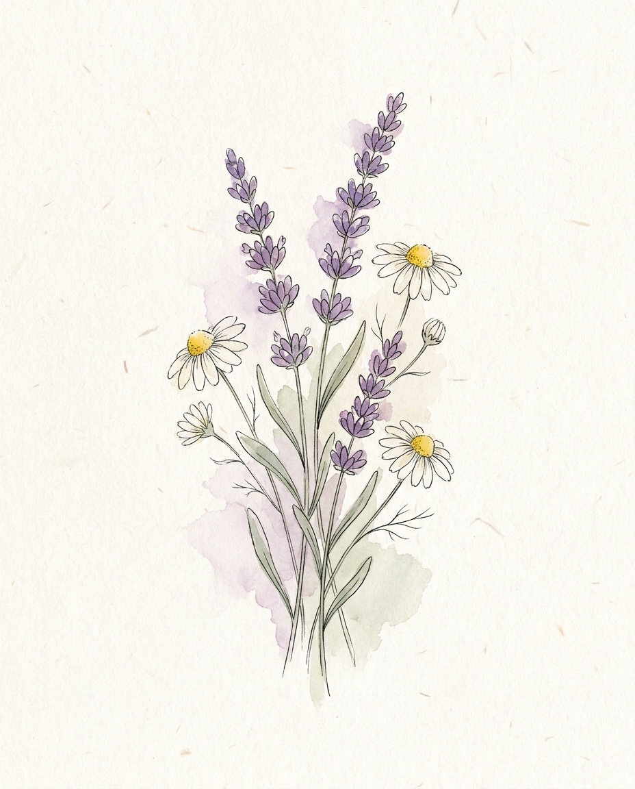 Botanical illustration of Sleepy's key herbs